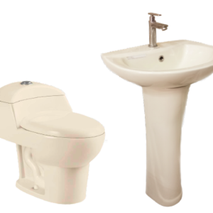COMBO INODORO ONE PIECE + LAVATORIO + PEDESTAL BONE - FRENCIA
