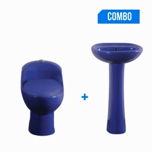 COMBO INODORO ONE PIECE AZUL PASTEL - FRENCIA
