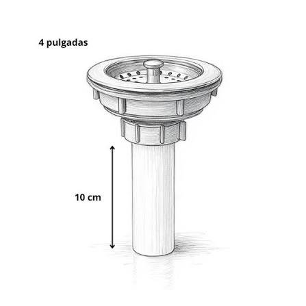 DESAGUE PVC C/CANASTILLA CROMADA DE 4" LB-9125 CAJA - FRATELLI - Imagen 3