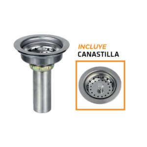 DESAGUE CANASTILLA DE ACERO CROMADO DE 4" CAJA - FRATELLI