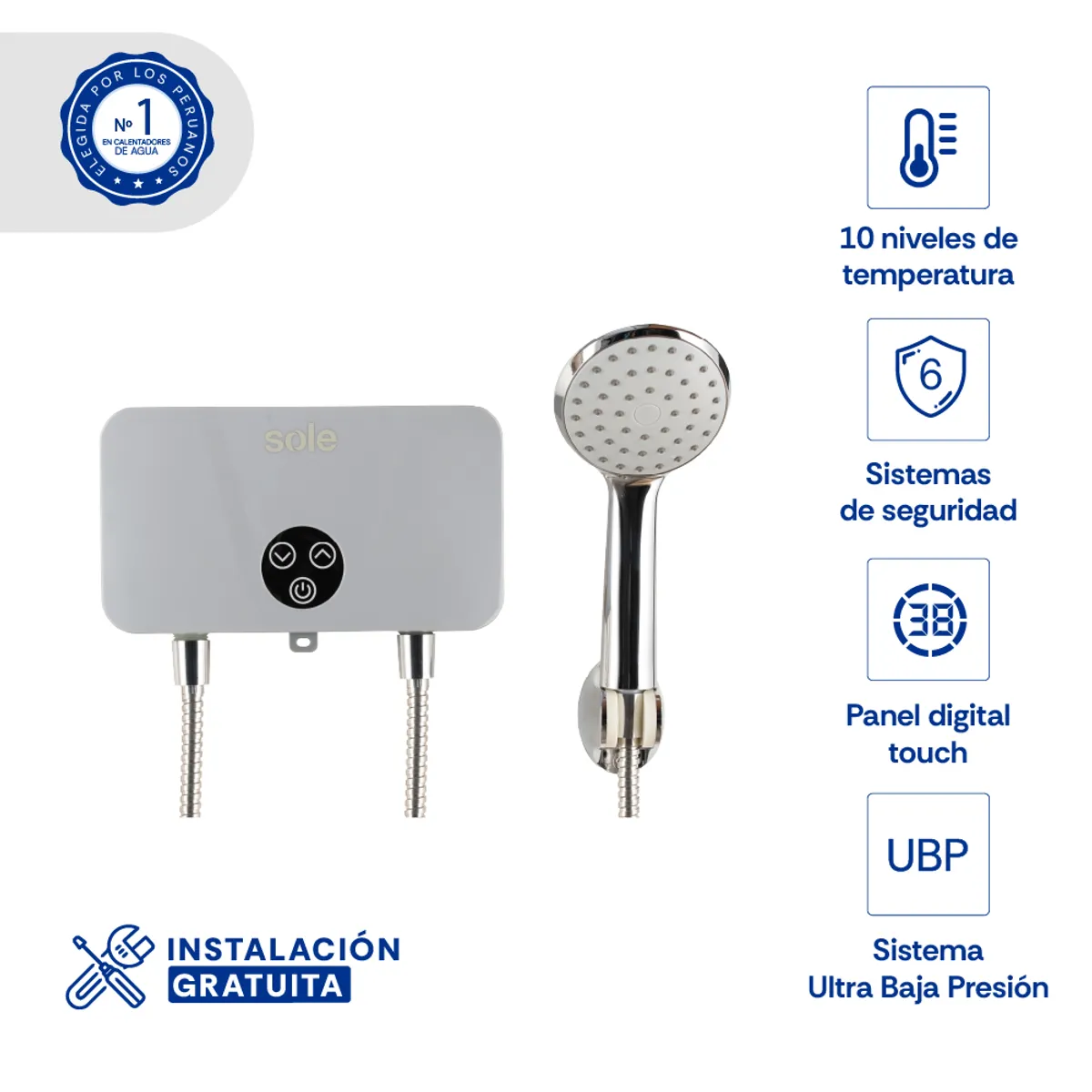 Rapiducha Eléctrica Sole Super Pro 5500W con Accesorios
