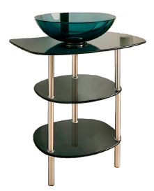 MUEBLE LAVABO DE BAÑO PEDESTAL CIRCULARES EN VIDRIO GRIS - FRENCIA