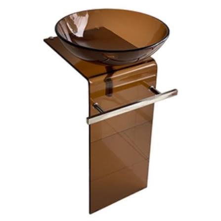 MUEBLE LAVABO PEDESTAL DE VIDRIO (MARRON) - FRENCIA