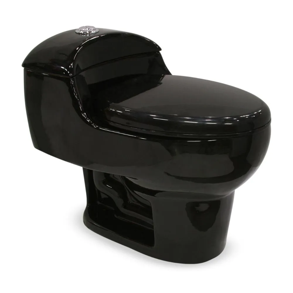 COMBO INODORO ONE PIECE + LAVATORIO + PEDESTAL NEGRO - FRENCIA - Imagen 4