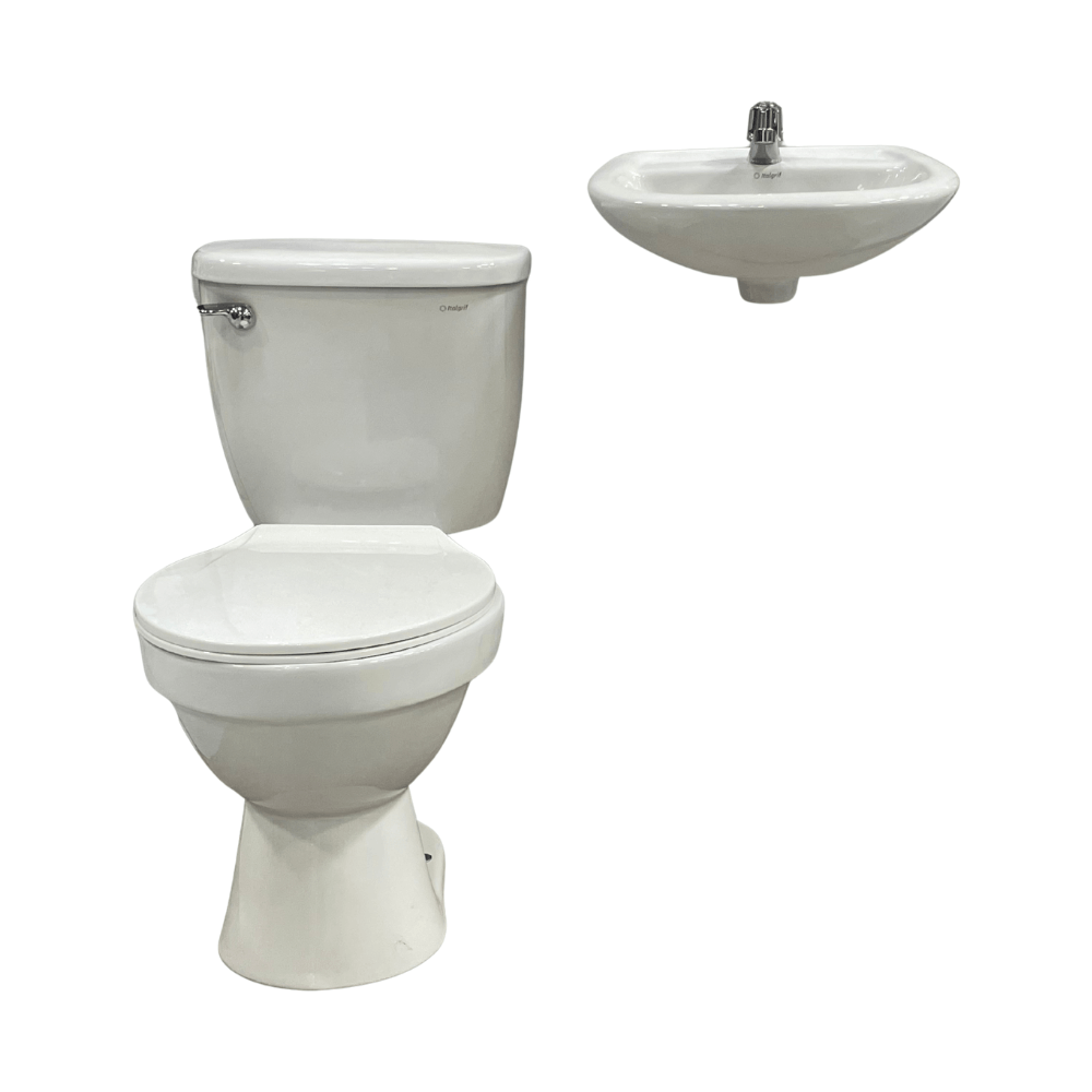 SET BAÑO ITALGRIF PUNTA SAL TAZA + TANQUE + ASIENTO + LAVATORIO +GRIFERIA + ACCESORIOS - Imagen 3
