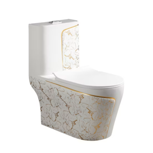 INODORO ONE PIECE BLANCO DIAMOND GOLD - FRENCIA